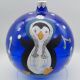 12 cm - Pinguin - fundal albastru